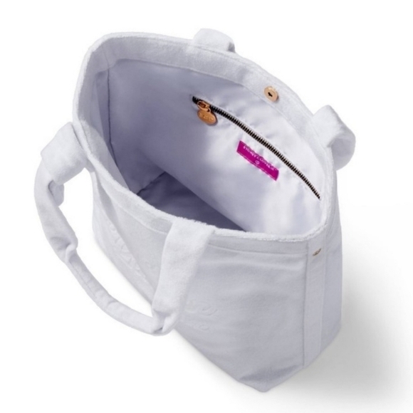 Stoney Clover Terrycloth Embossed Beach Tote White - Picture 3 of 11